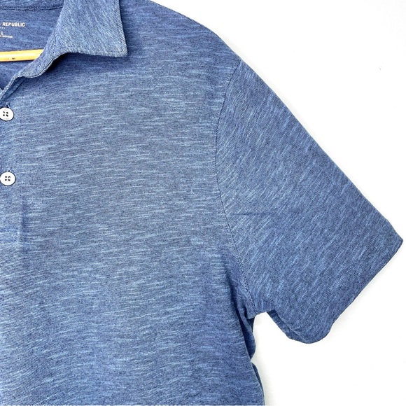 Banana Republic Men’s Polo Shirt Size Large Heather Blue - Picture 4 of 7